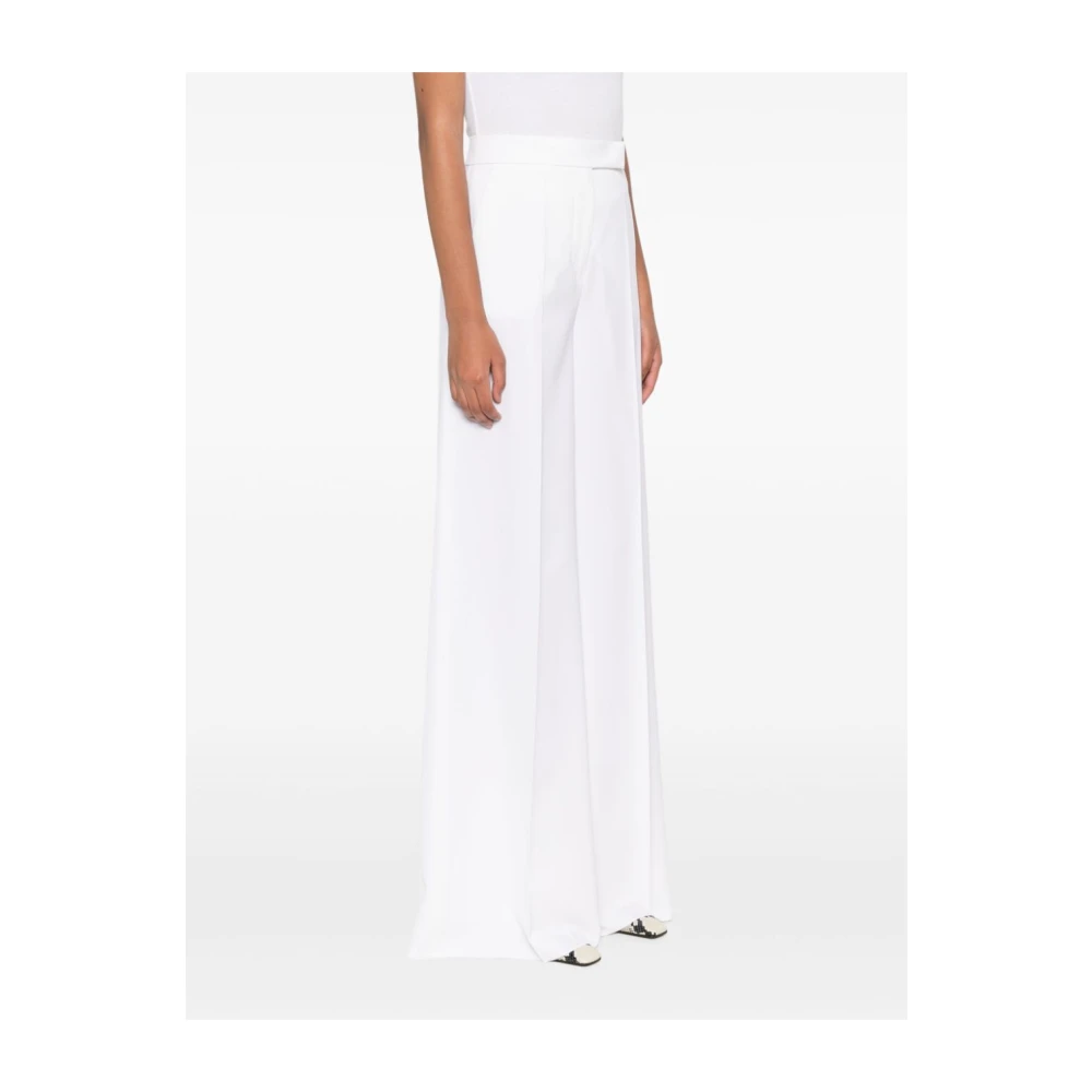 Max Mara Elegante Witte Wijde Broek White Dames