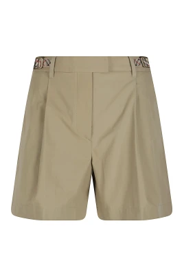 Check Trim Cotton Poplin Shorts