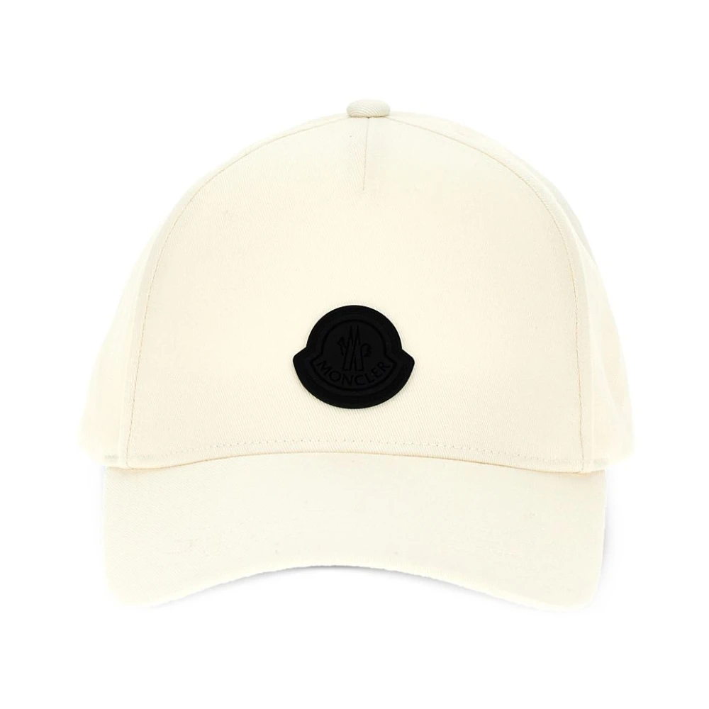 Moncler Witte Baseballpet met Logo Beige Heren