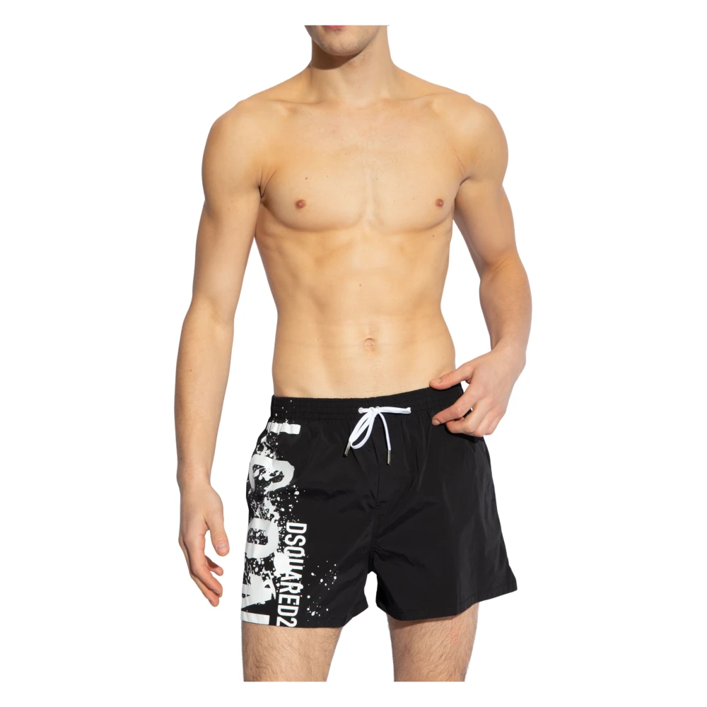 Dsquared2 Zwart Zee Kleding Logo Print Black Heren
