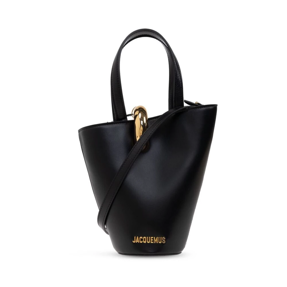 Jacquemus Zwarte Handtas met Magneetsluiting Black Dames