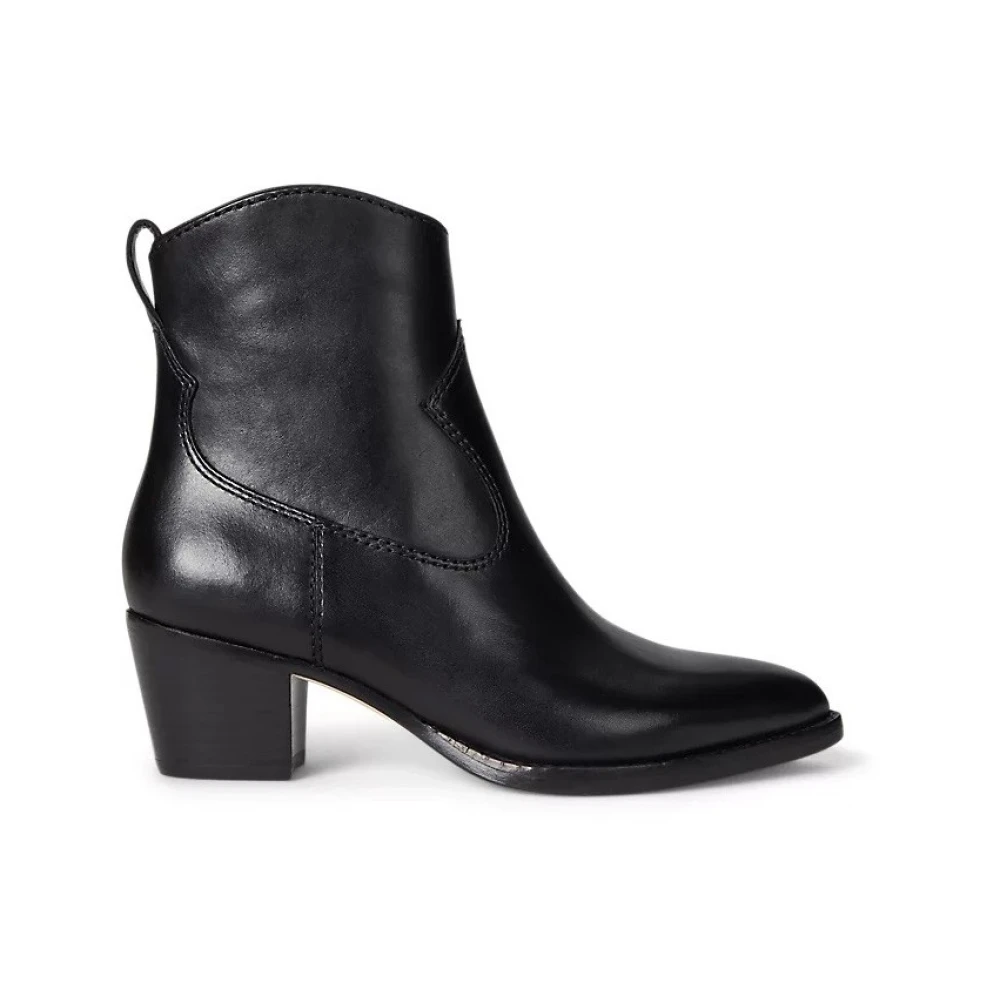 Ralph Lauren Women's Black Harpher Leather Booties