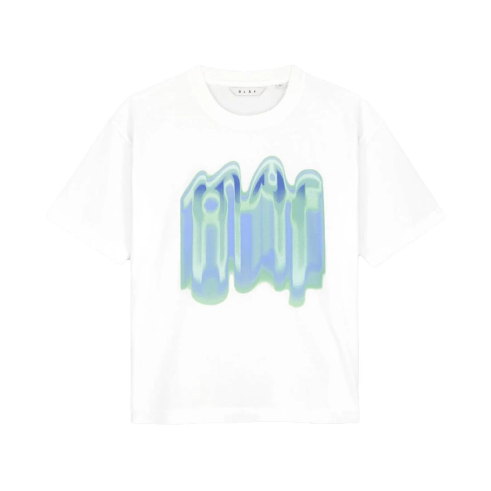 Olaf Hussein Smudge Logo Tee T-shirt White Dames