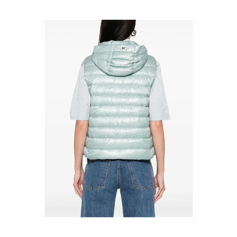 Herno Lichtblauwe Zip Waistcoat met Zijzakken Blue Dames