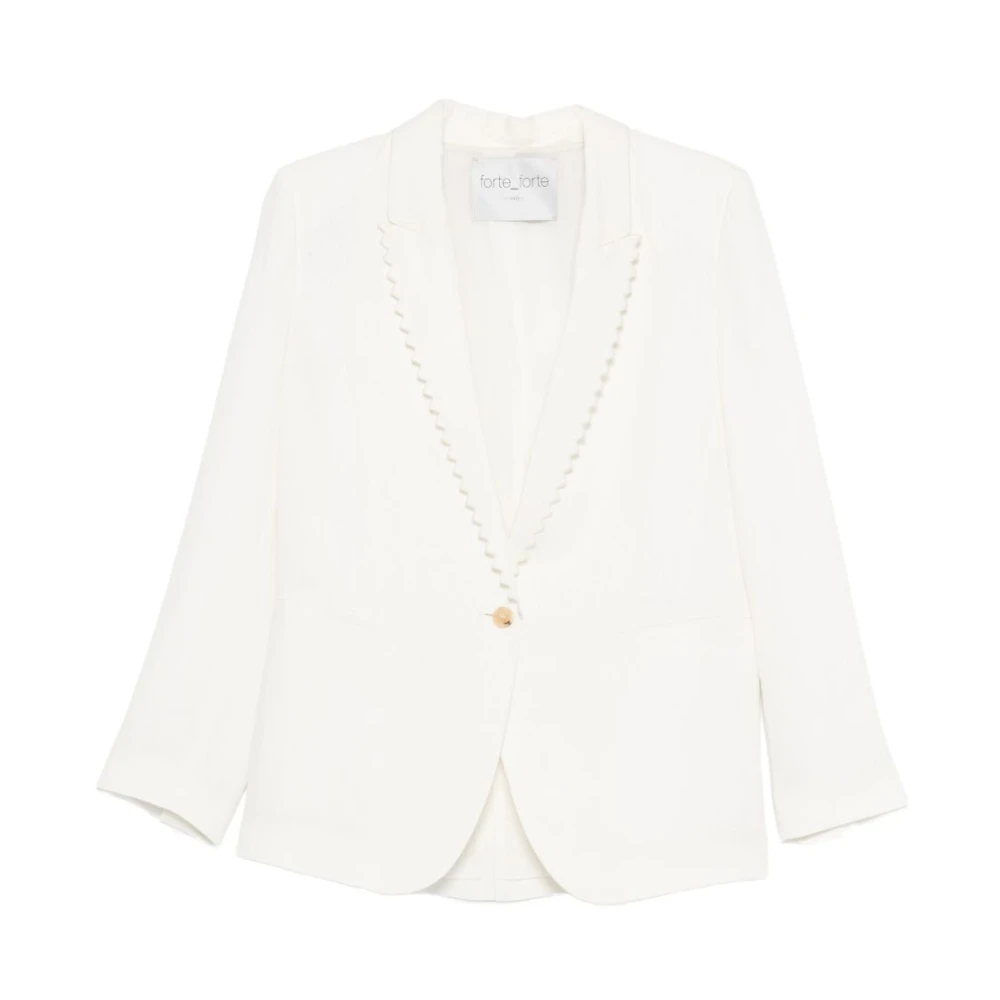 Forte Forte Women's White Blazers, Xs, My Jacket Crystal