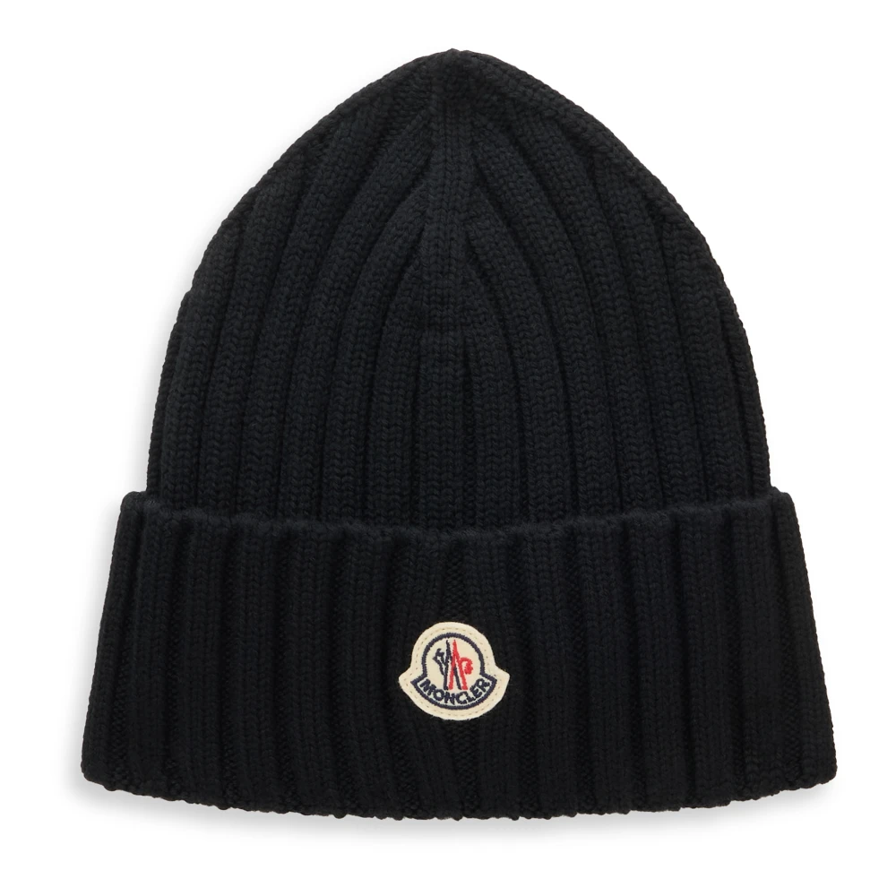 Moncler Gorro De Punto Con Vuelta Accessories Mujer Negro 