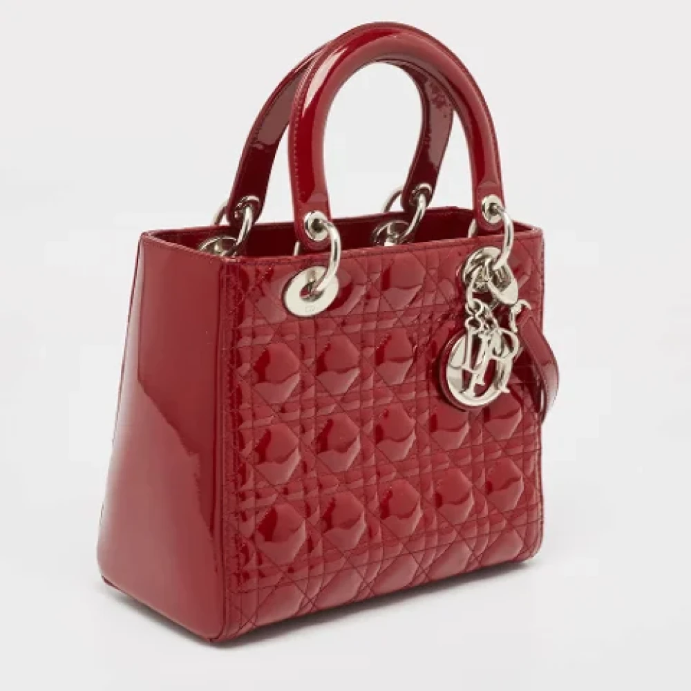 Dior Vintage Pre-owned Leather handbags Red Dames