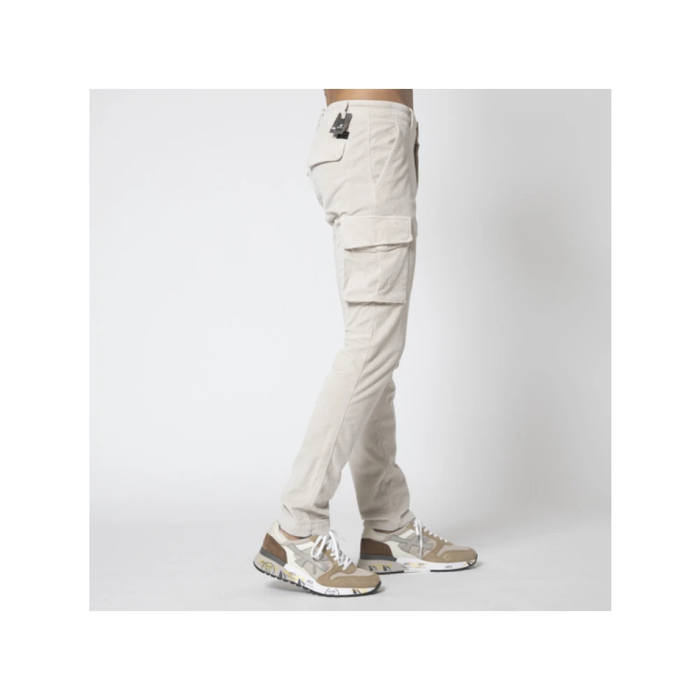 Mason's Cargo Corduroy Broek in Greige White Heren