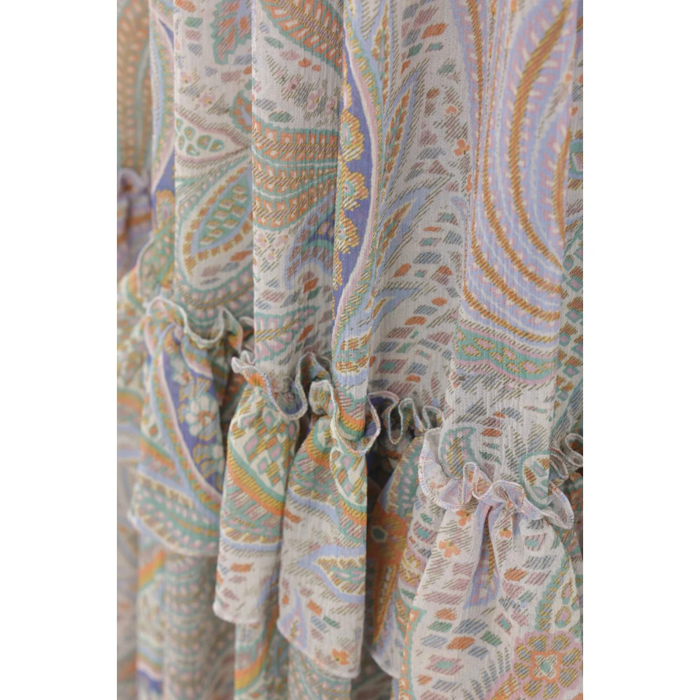ETRO Multikleur Paisley Georgette Lange Rok Multicolor Dames