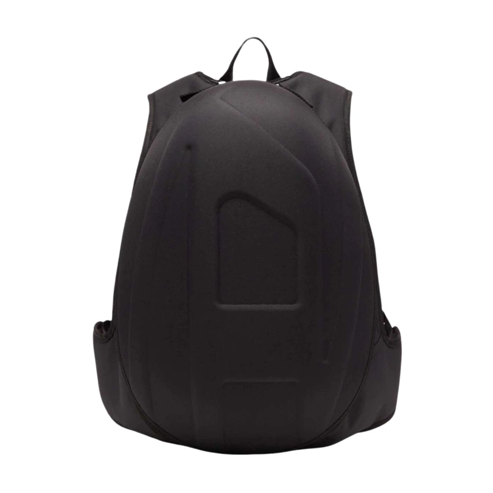 Diesel Ergonomisk ryggsäck med ovalt D-logotyp - Unik, Svart Black, Herr