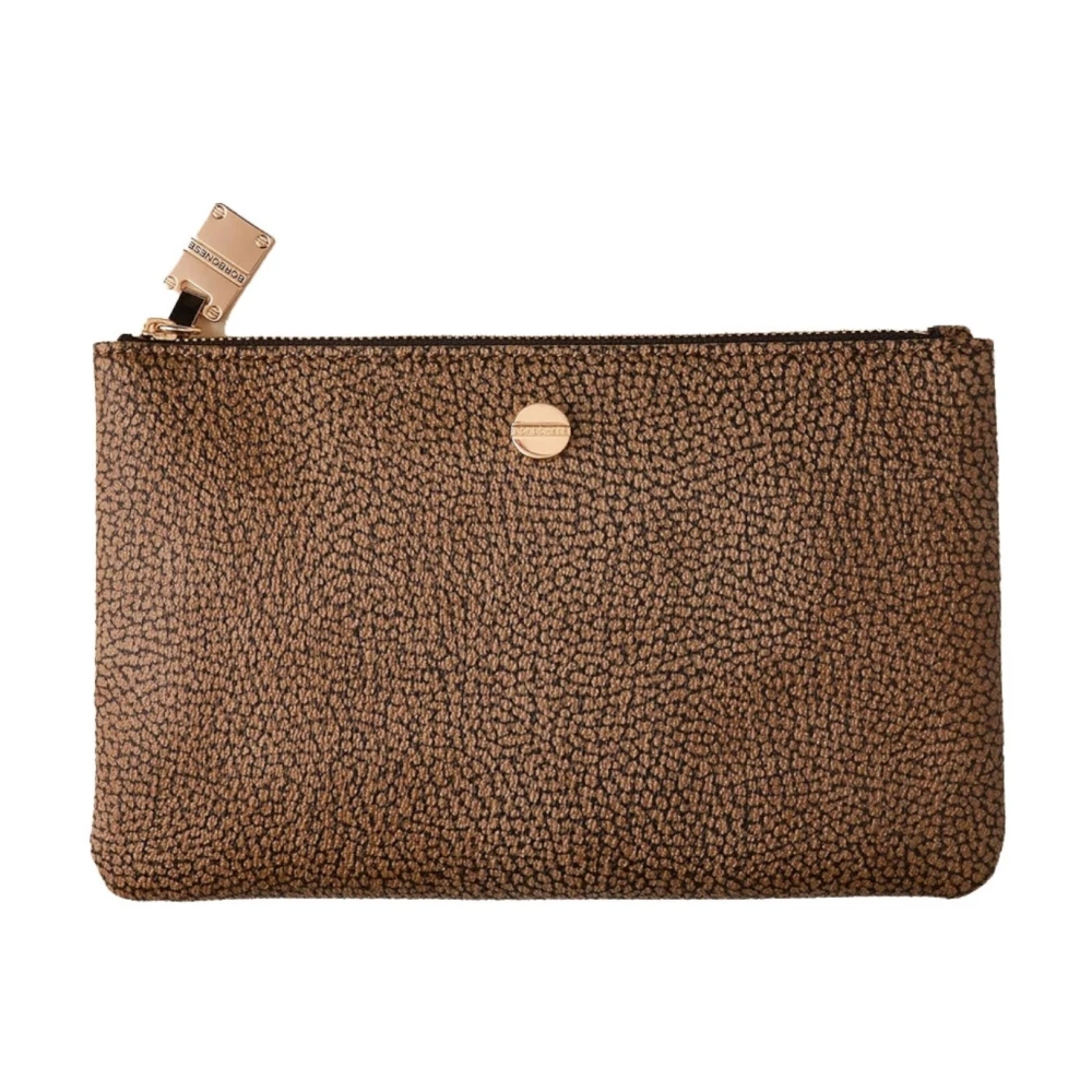 Borbonese Brown Clutches, Female, One Size, Vite Flat Pouch