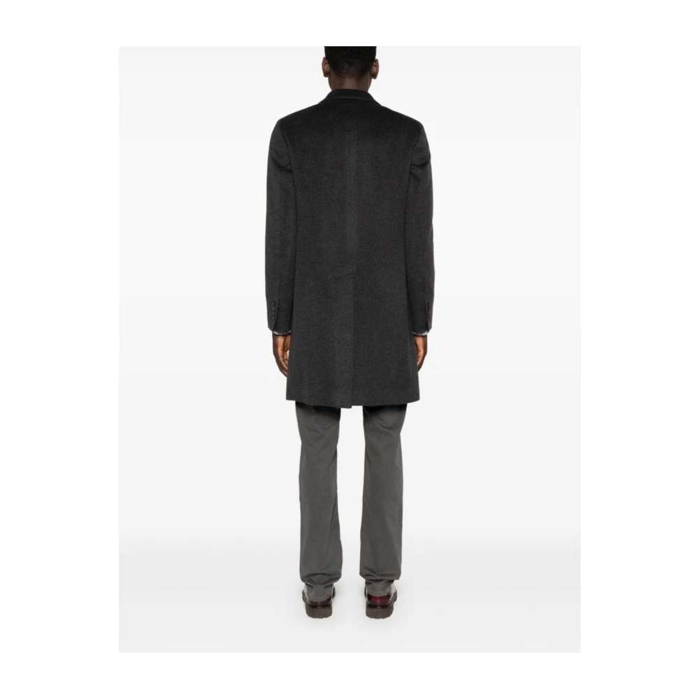 PS By Paul Smith Grijze Wollen Blend Geëmbosseerde Jas Gray Heren