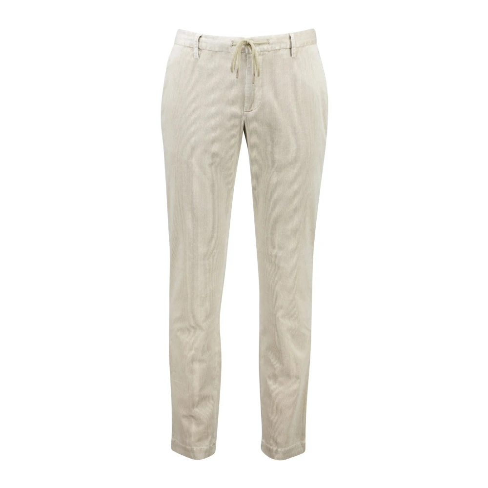 Alberto Beige Katoenen Broek Beige Heren