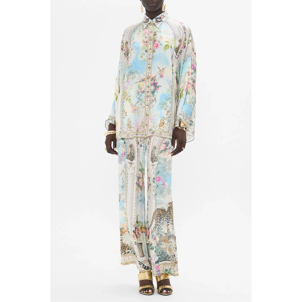 Camilla Wijde mouw zijden blouse Alexandria Multicolor Dames