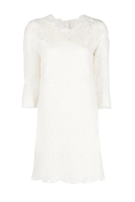 Guipure Lace Shift Minidress