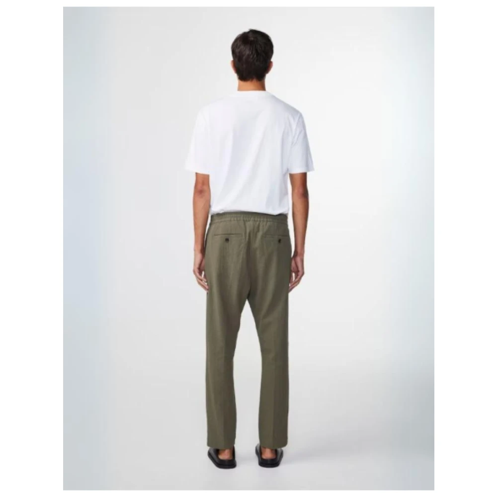 Nn07 Katoenmix Gekreukelde Broek Green Heren