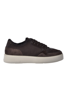 Baskets De Luxe Baldinini Pour Homme En Cuir Sauvage Gris - Taille 40, Made In Italy, Neuves