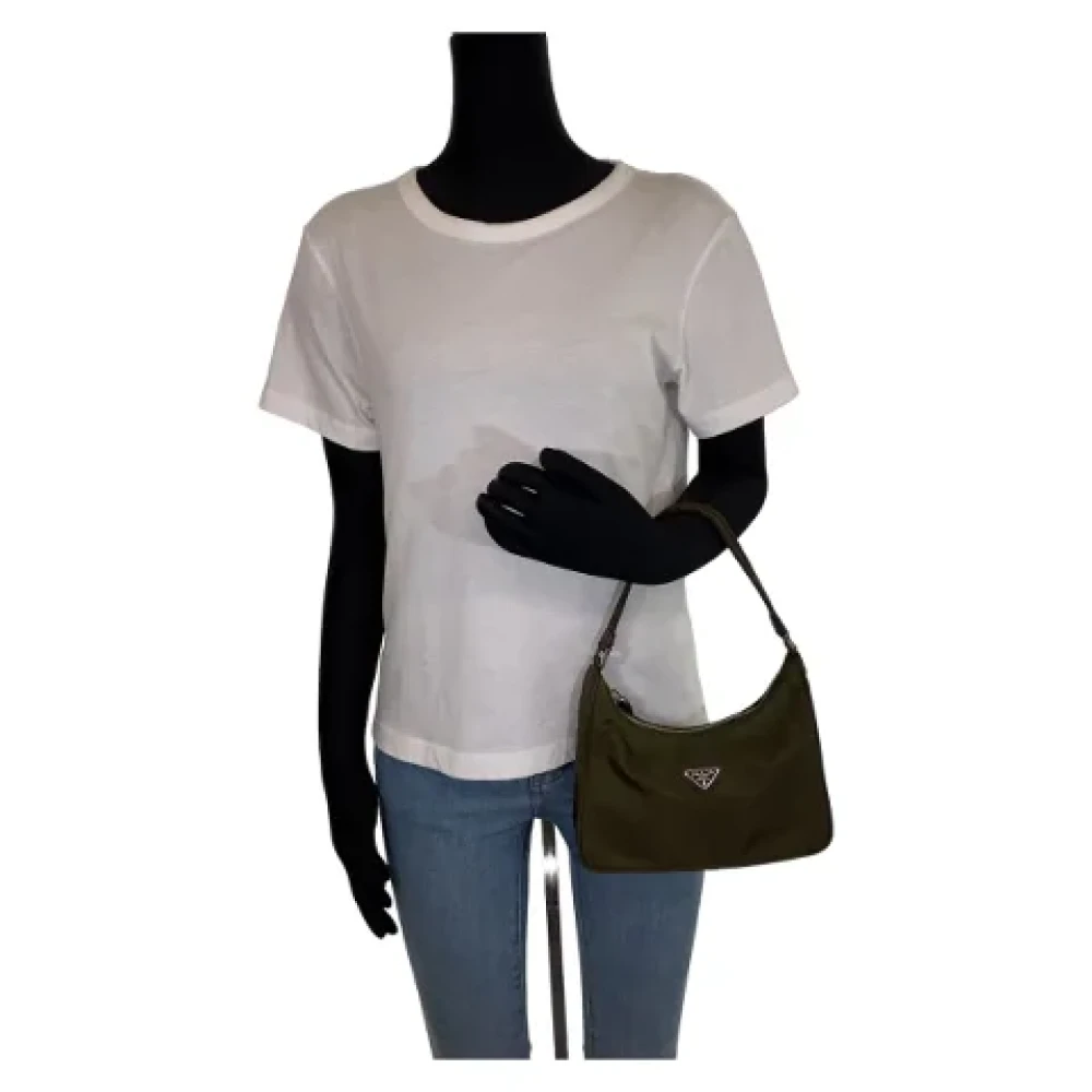 Prada Vintage Pre-owned Canvas handbags Green Dames
