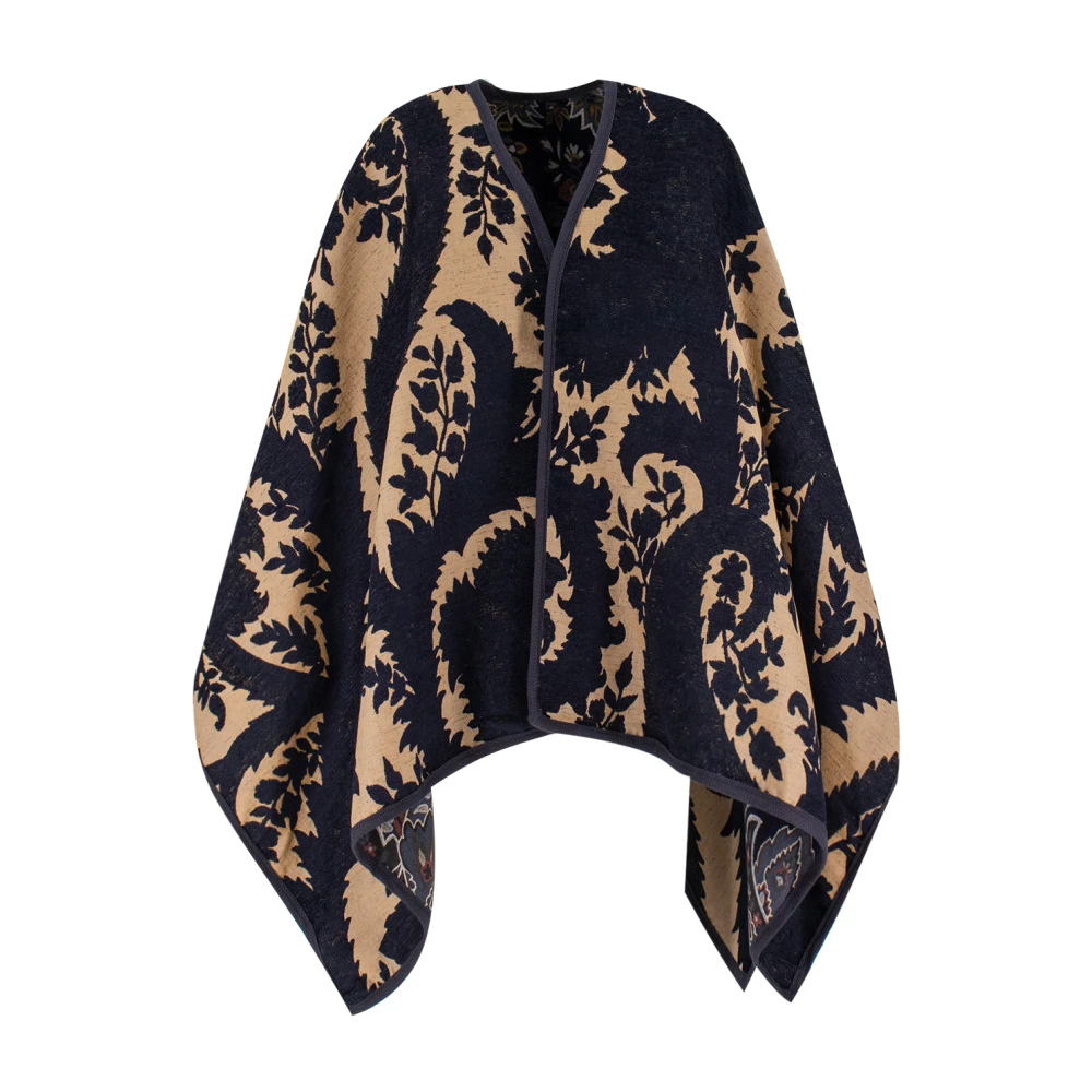 ETRO Bloemen Chenille Omkeerbare Cape Multicolor Dames