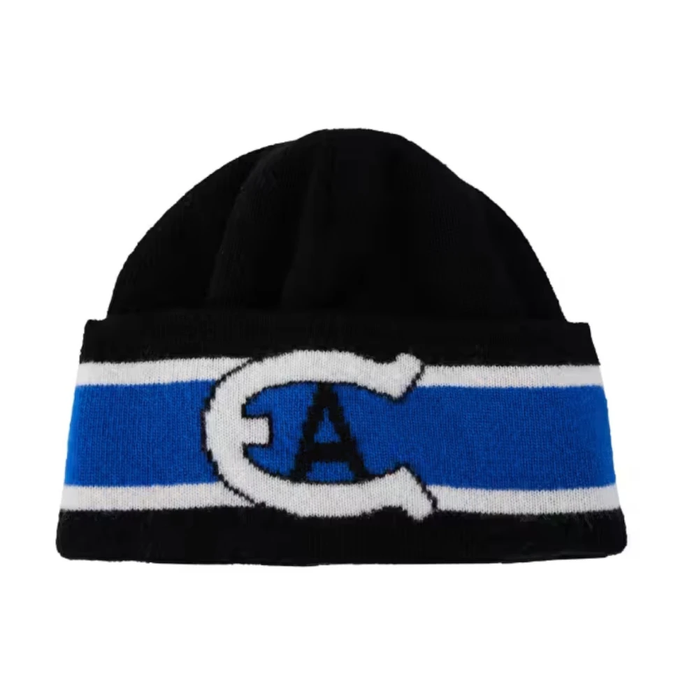 Emporio Armani Zwarte Logo Beanie van Maagdelijke Wol Black Heren