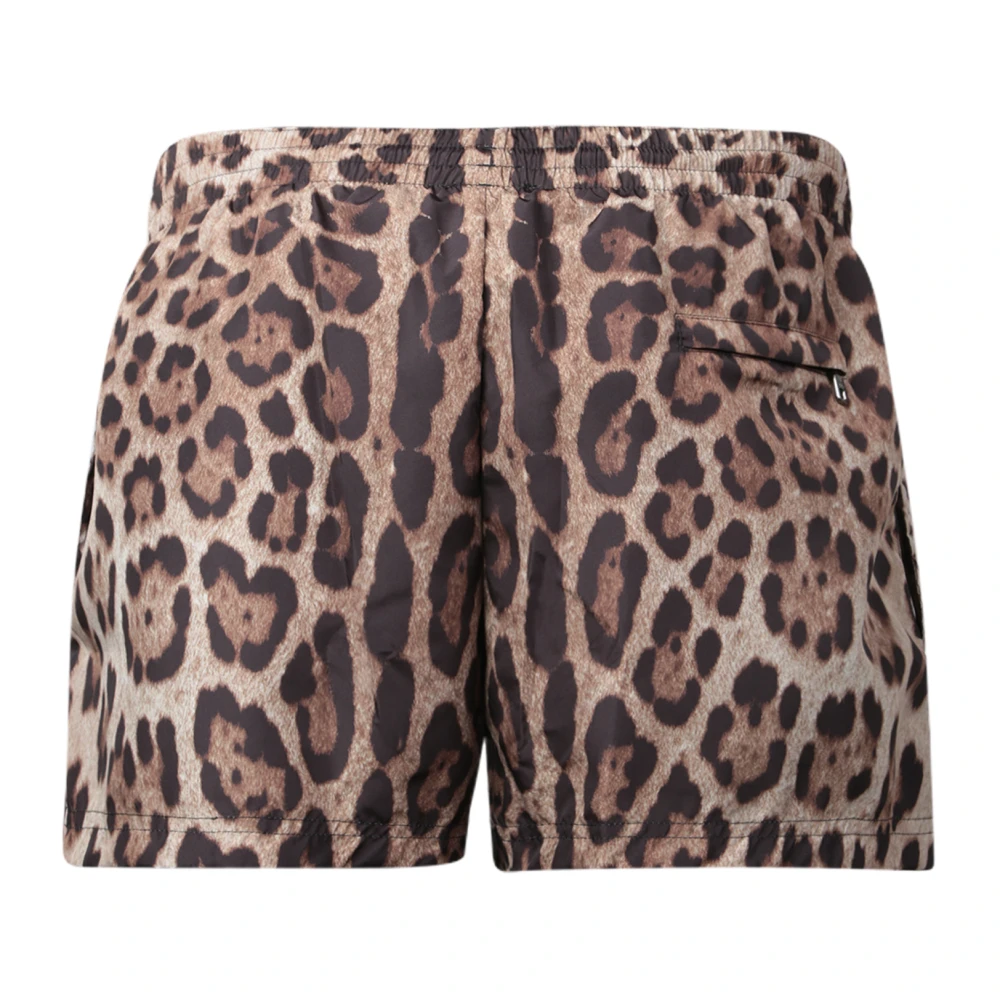 Dolce & Gabbana Leopard Print Swim Shorts Multicolor Heren