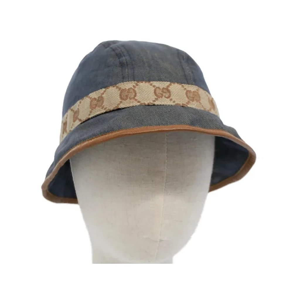 Gucci Vintage Pre-owned Canvas hattar-och-kepsar Blue, Dam