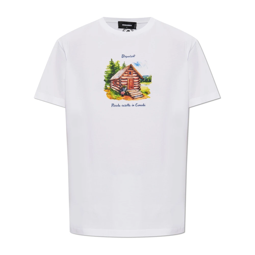 Dsquared2 T-shirt met kleurrijke print White Heren