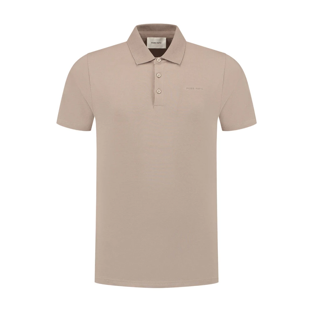 Pure Path Driehoek Polo T-shirt Beige Heren
