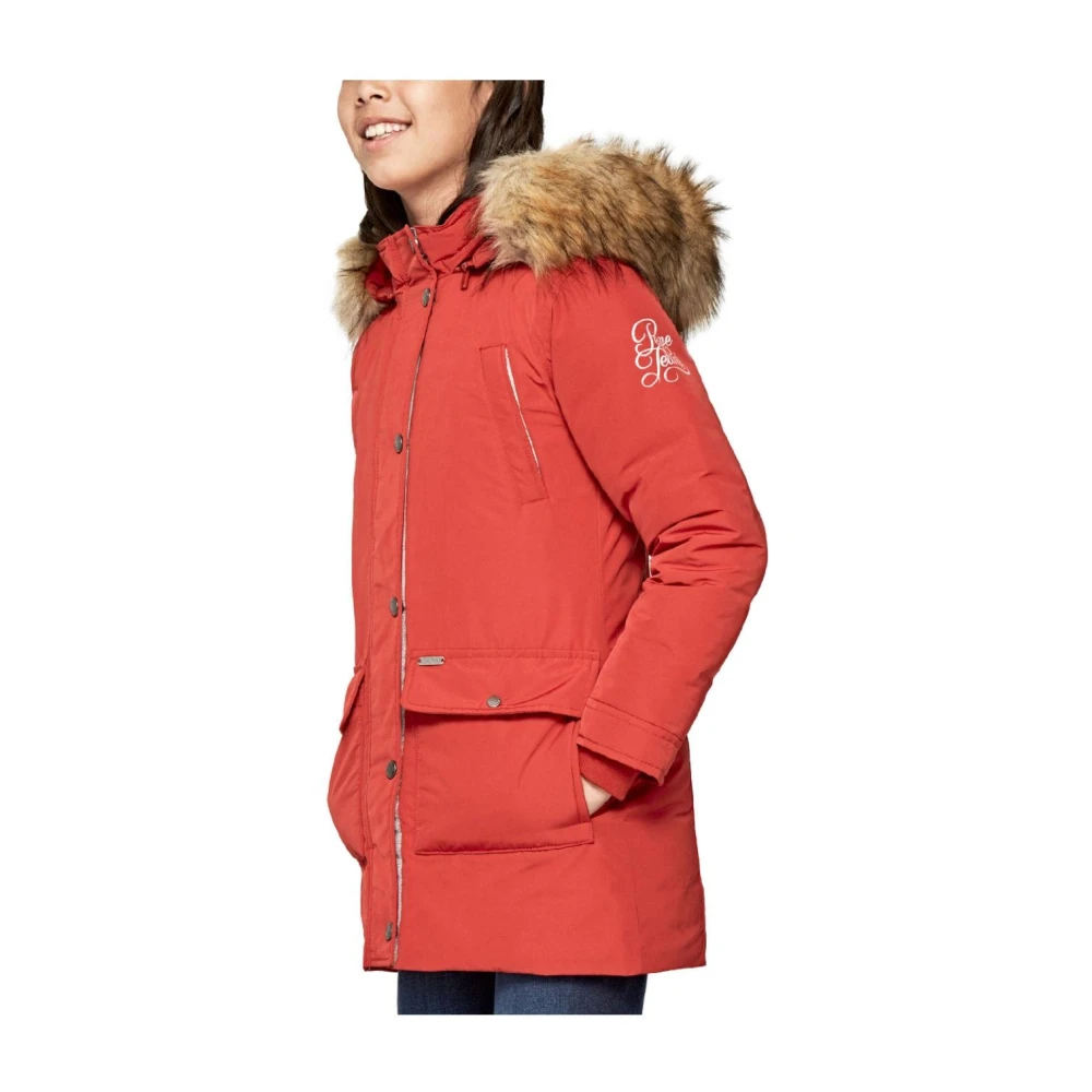 Pepe Jeans Girls Red Honey Jacket Waterproof Duck Down - Winter Jackets - 4 Y - Kids