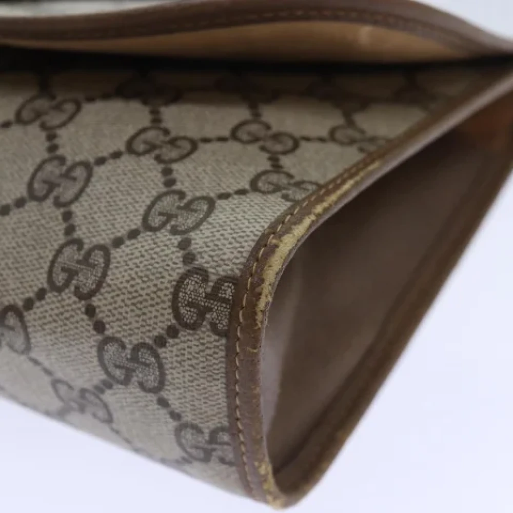 Gucci Vintage Pre-owned Leather clutches Beige Dames