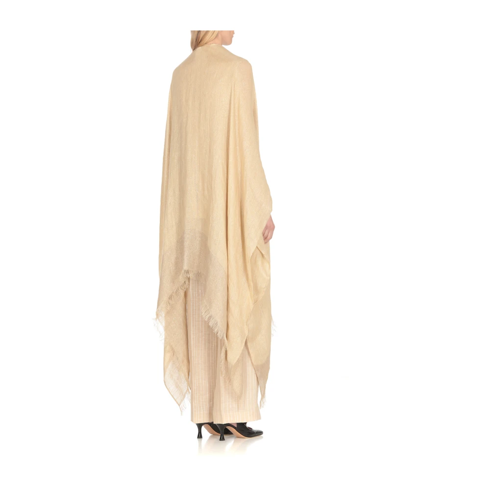 PESERICO Gouden trui met lurex details Beige Dames