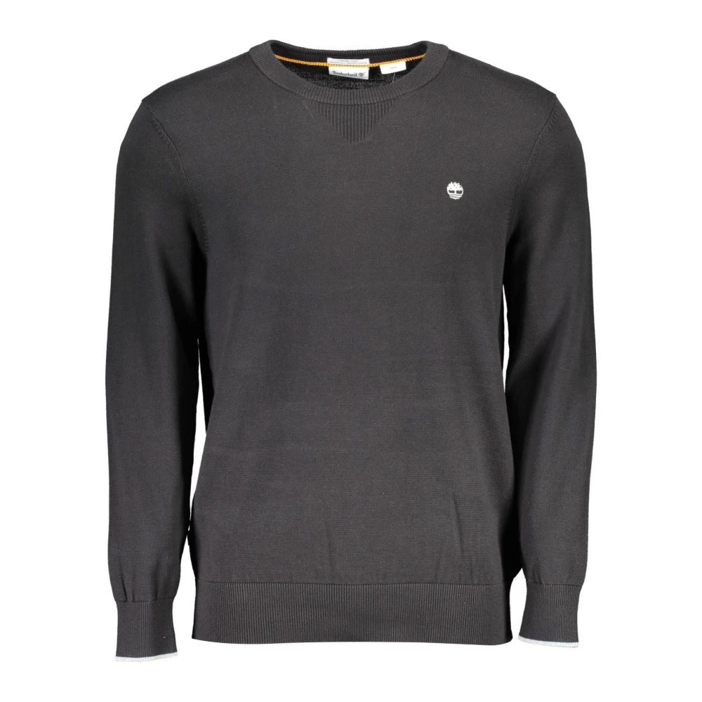 Timberland Zwarte katoenen longsleeve met logo Black Heren