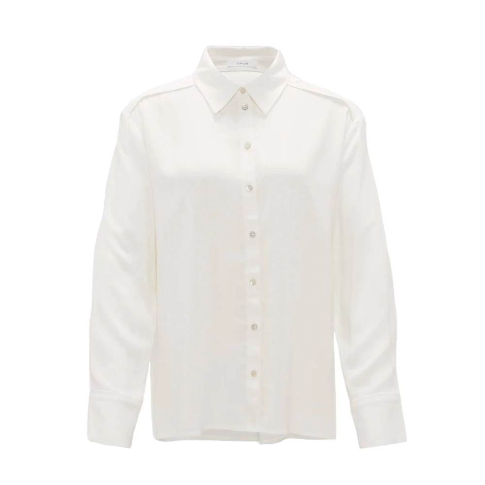 Opus Blouse met lange mouwen en Fuhla Beige Dames