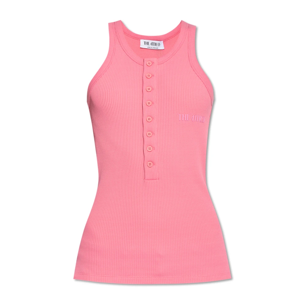 The Attico Top met logo Pink Dames