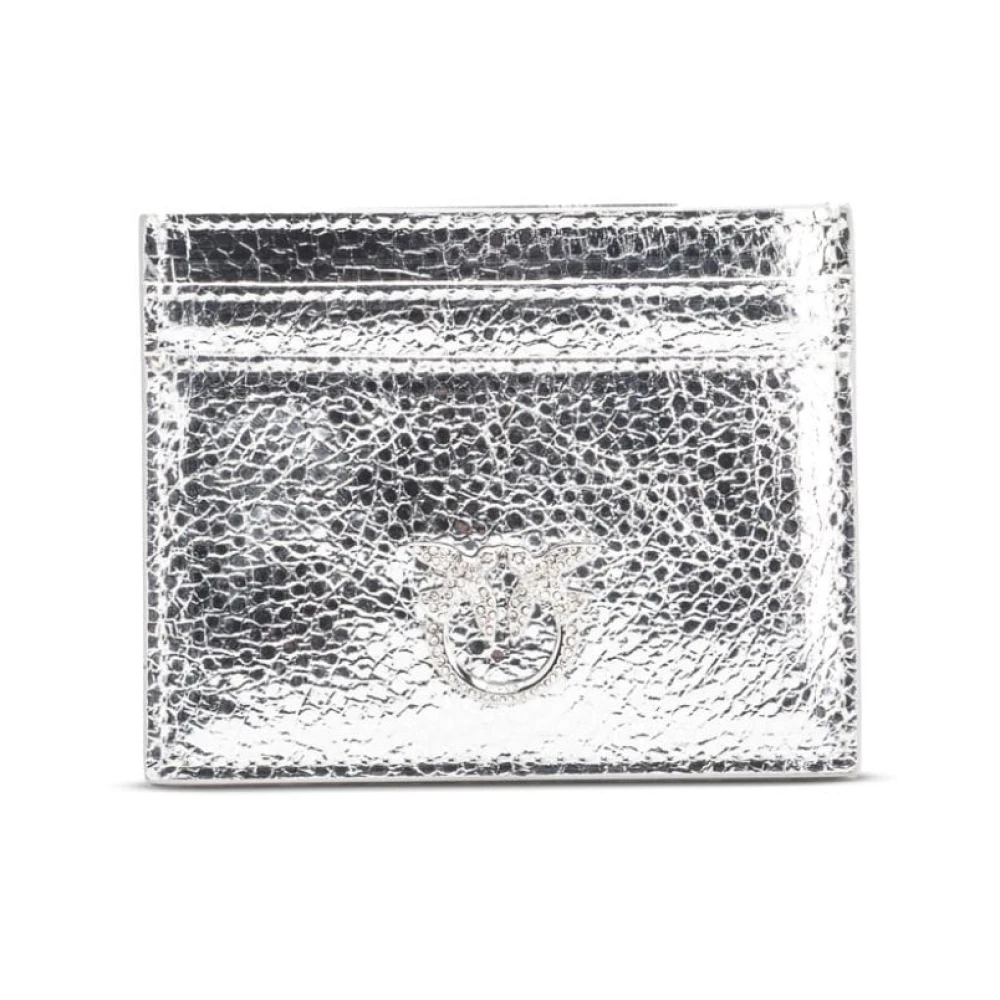 pinko Metallic Finish Crystal Love Birds Tas Gray Dames