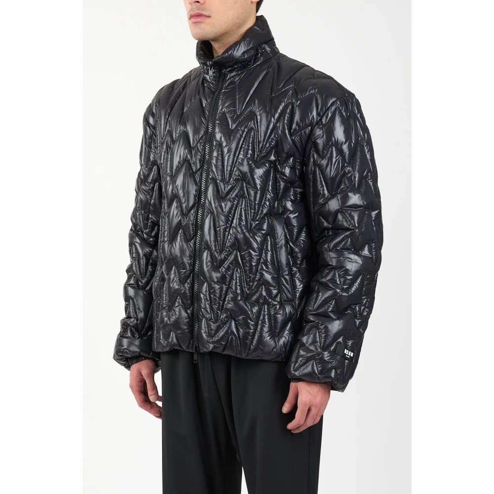 Msgm Gewatteerde jas met ritssluiting Black Heren
