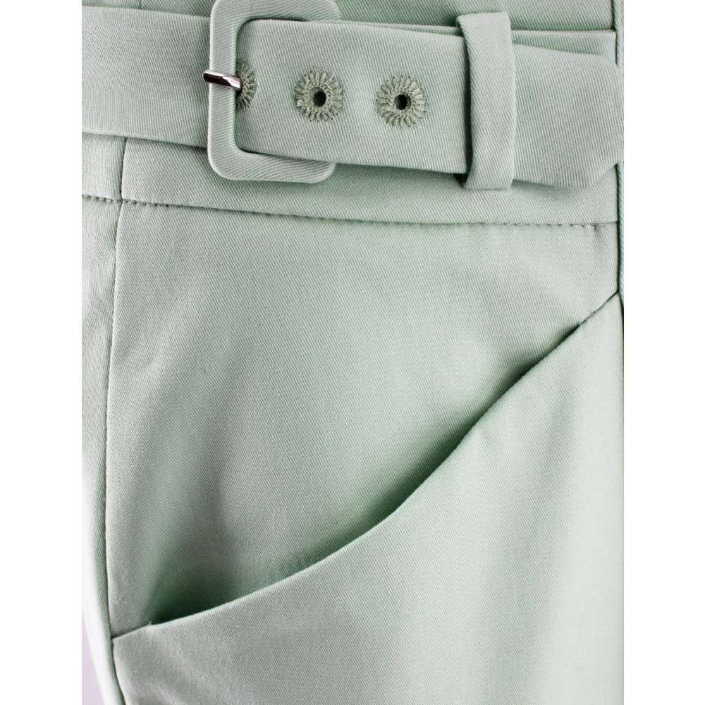 Ermanno Scervino Op Maat Gemaakte Chino's met Plooien en Verstelbare Taille Green Dames