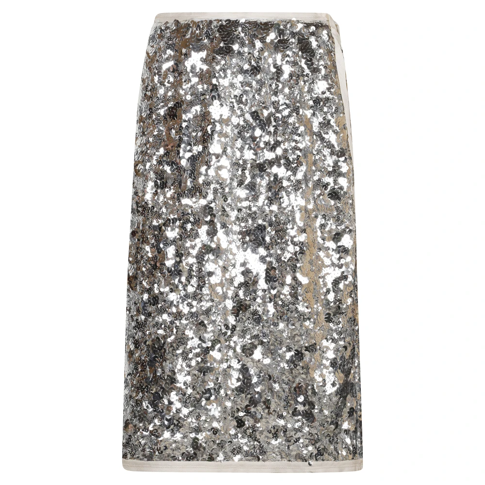 Prada Women's Gray Midi Skirt - Midi Skirts - S - Skirts