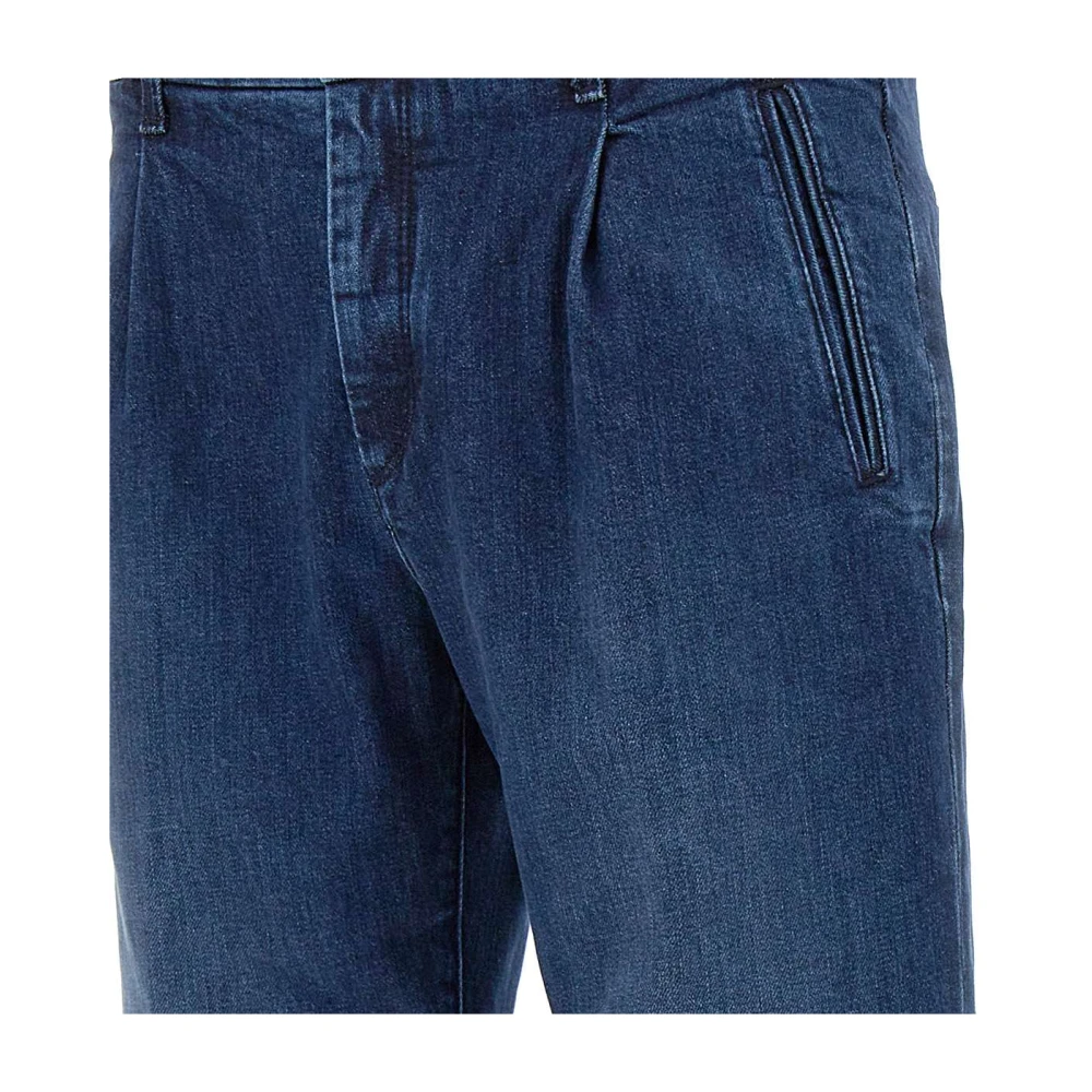 Incotex Blauwe Stretch Denim Jeans Blue Heren