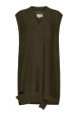 khaki-virgin-wool-blend-knit-mini-dress