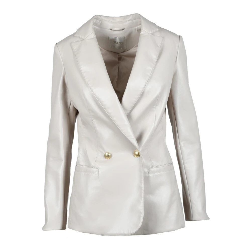 Guess Stijlvolle Polyurethaan Jas Beige Dames
