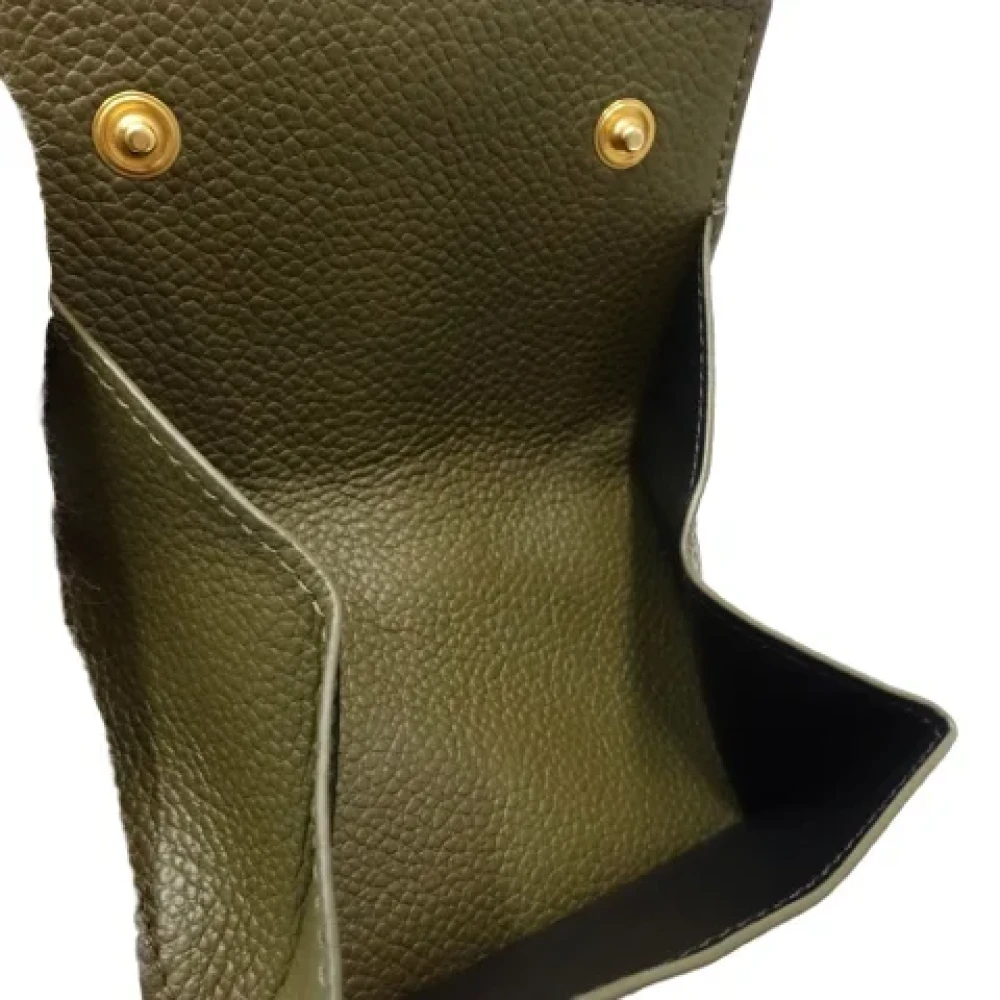 Saint Laurent Vintage Pre-owned Leather wallets Green Dames