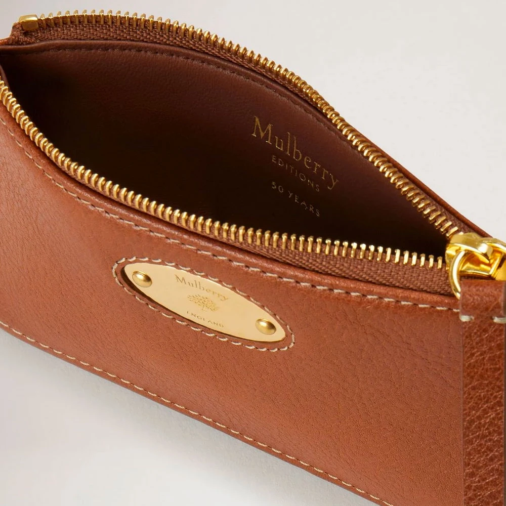 Mulberry Moderne Muntportemonnee met Plaquette Details Brown Dames