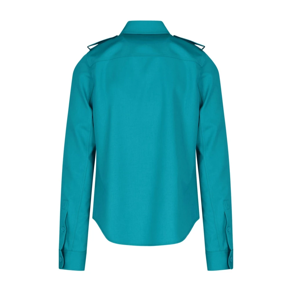 Bottega Veneta Wollen overhemd met knoopsluiting Green Heren