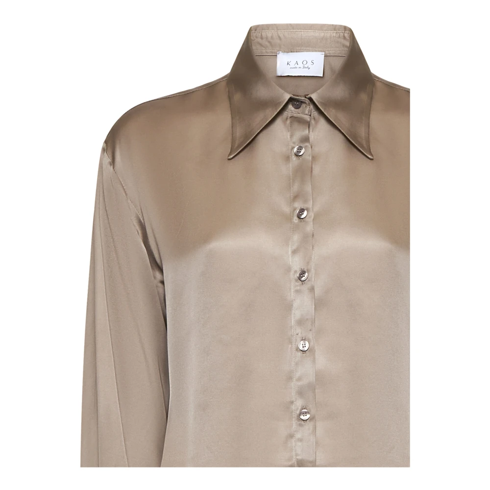 Kaos Stijlvolle Shirt Collectie Beige Dames