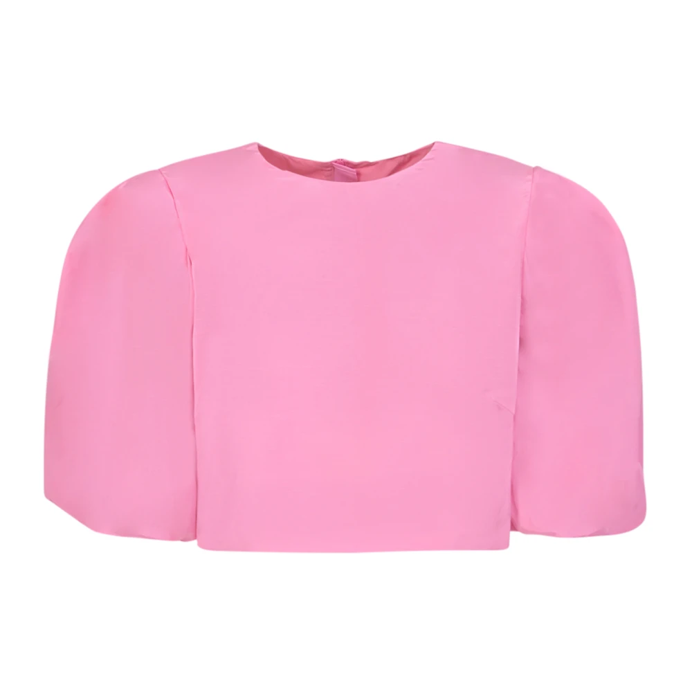 Msgm Women's Pink Cropped Blouse