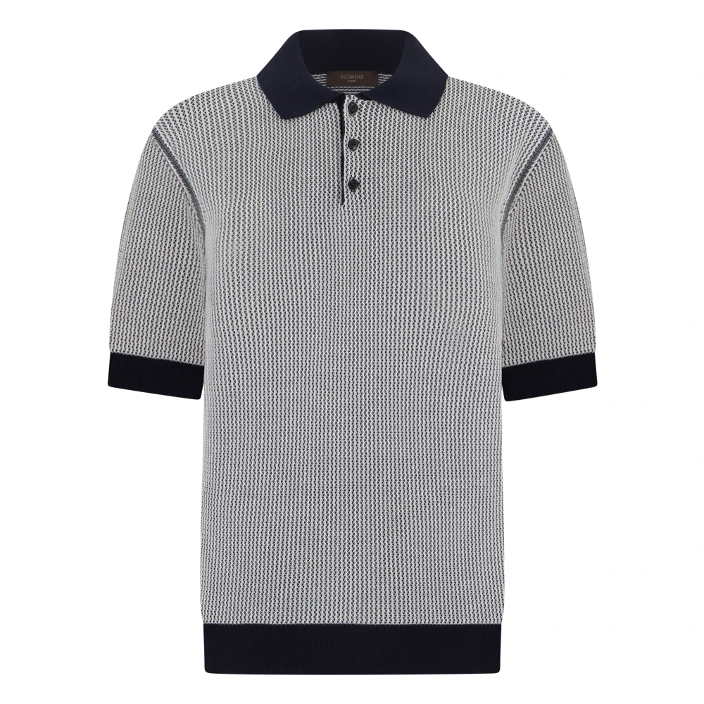 Slowear Men's Gray Polo Shirts, Xl, Contrast Polo Shirt