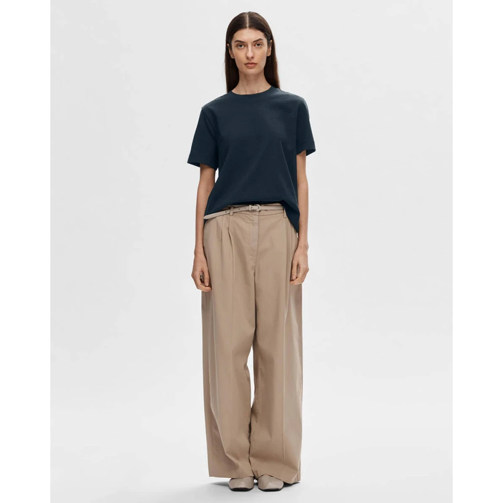 Selected Femme Boxy Tee Essential Blue Dames