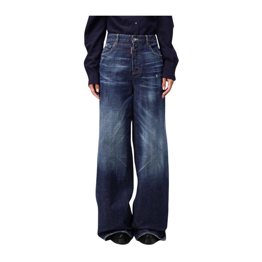 Dsquared2 Women's Blue Wide Leg Jeans For