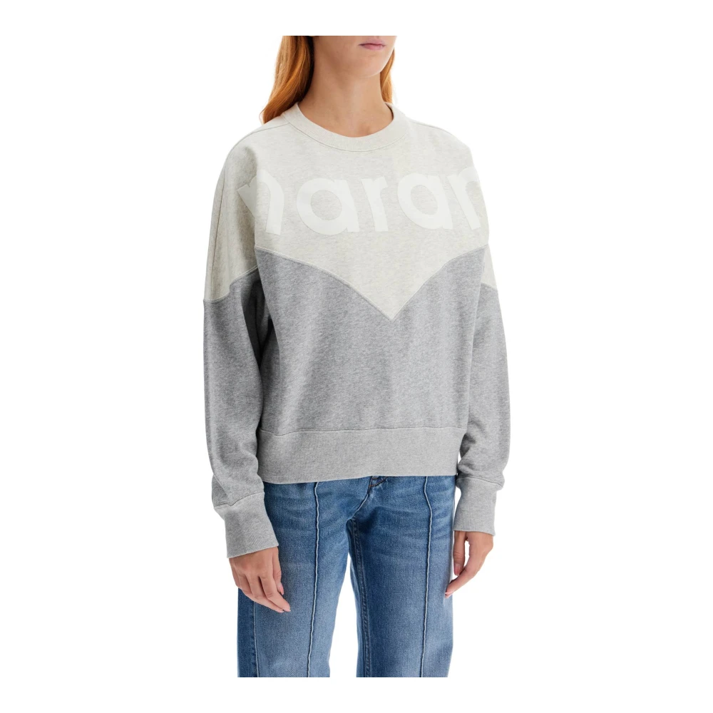 Isabel Marant Étoile Color-Blocked Sweatshirt met Flocked Logo Gray Dames
